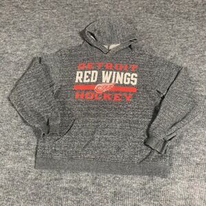 Detroit Red Wings Hoodie Womens Medium M Gray‎ Pullover Sweatshirt NHL Hockey